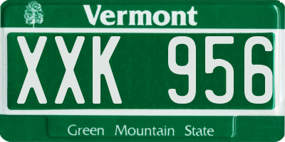 VT license plate XXK956