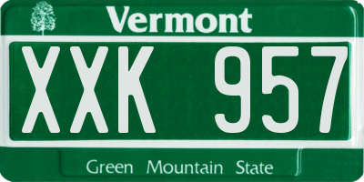 VT license plate XXK957