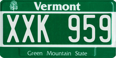 VT license plate XXK959