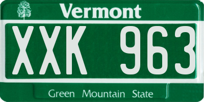 VT license plate XXK963