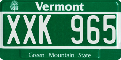 VT license plate XXK965