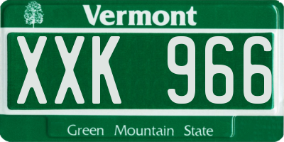 VT license plate XXK966