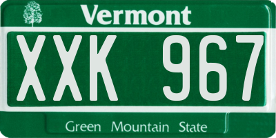 VT license plate XXK967