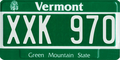 VT license plate XXK970