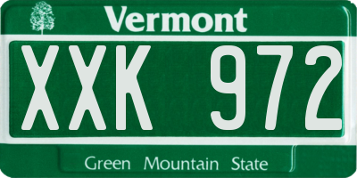 VT license plate XXK972