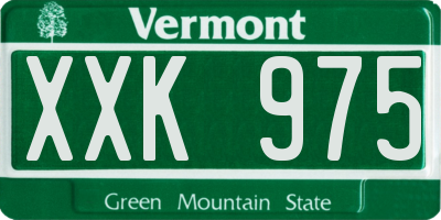 VT license plate XXK975