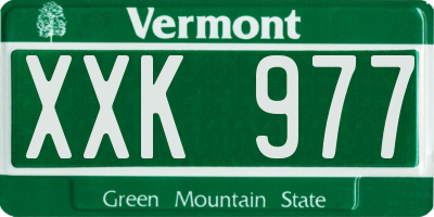 VT license plate XXK977
