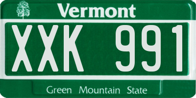 VT license plate XXK991