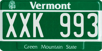 VT license plate XXK993