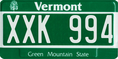 VT license plate XXK994