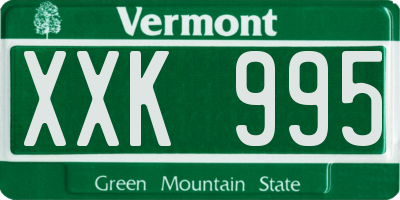 VT license plate XXK995