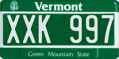 VT license plate XXK997