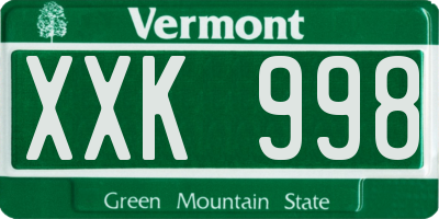 VT license plate XXK998
