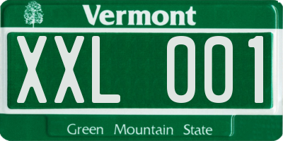VT license plate XXL001