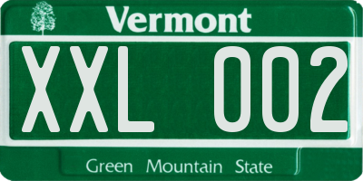 VT license plate XXL002