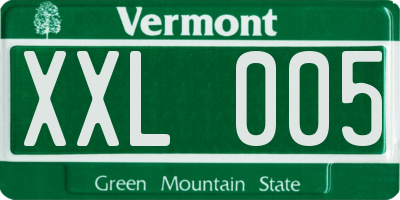 VT license plate XXL005