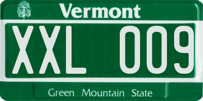 VT license plate XXL009