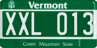 VT license plate XXL013