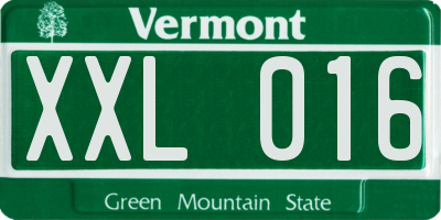 VT license plate XXL016