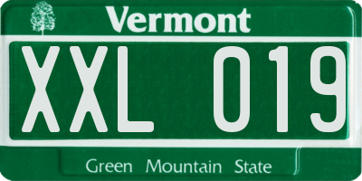 VT license plate XXL019
