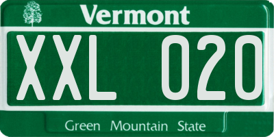 VT license plate XXL020