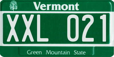 VT license plate XXL021