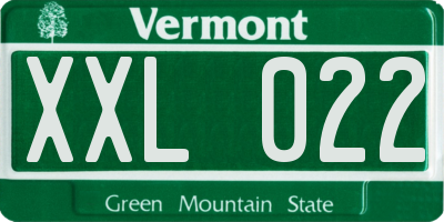VT license plate XXL022