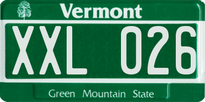 VT license plate XXL026