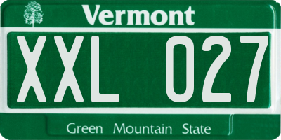 VT license plate XXL027