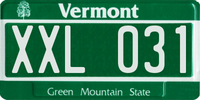VT license plate XXL031