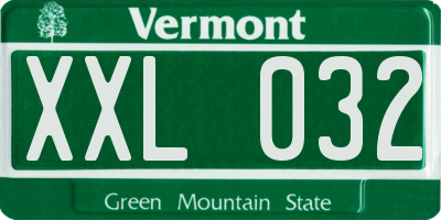 VT license plate XXL032
