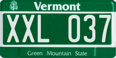 VT license plate XXL037