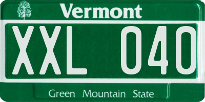 VT license plate XXL040