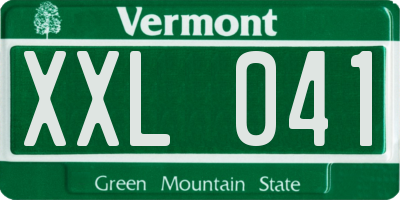 VT license plate XXL041