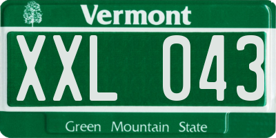 VT license plate XXL043