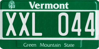 VT license plate XXL044