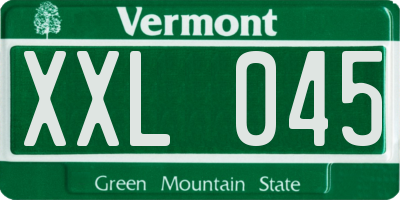 VT license plate XXL045