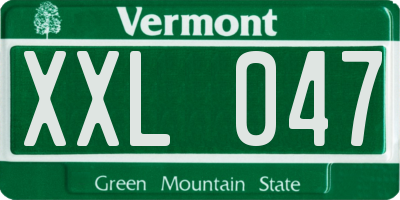 VT license plate XXL047