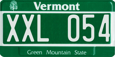 VT license plate XXL054