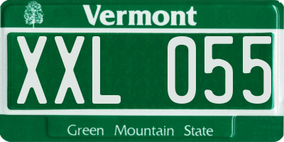 VT license plate XXL055