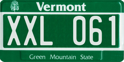 VT license plate XXL061