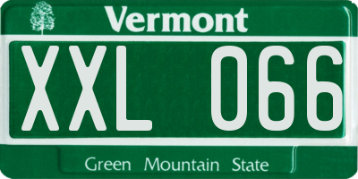 VT license plate XXL066