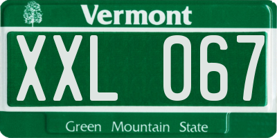VT license plate XXL067