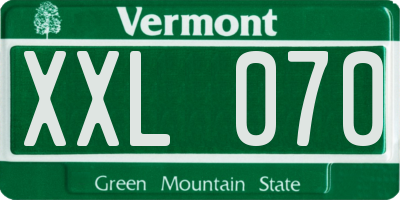 VT license plate XXL070