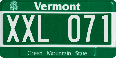 VT license plate XXL071