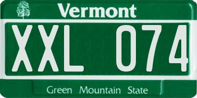 VT license plate XXL074