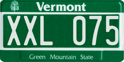 VT license plate XXL075