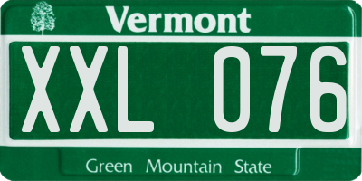 VT license plate XXL076
