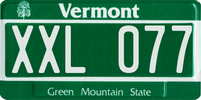 VT license plate XXL077