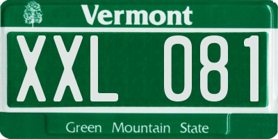 VT license plate XXL081
